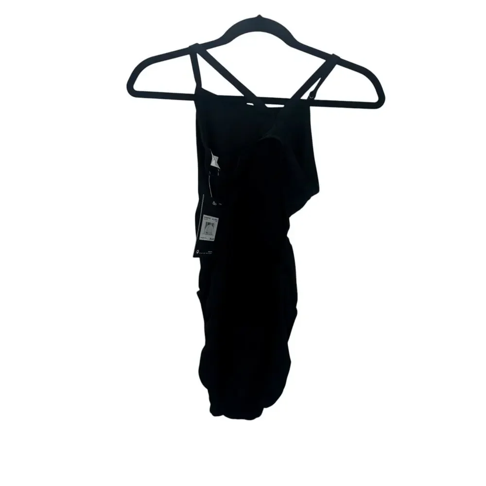Nike Hydrastrong Racerback Cut-Out One Piece Swimsuit Black Size 4 NWT